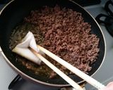 野菜嫌いもOK!ﾋﾟｰﾏﾝと挽き肉炒め作り方4写真