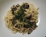 大人の塩味☆牡蠣と春菊のパスタ作り方8写真
