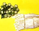 レンジで簡単♬えのきオクラのマヨポン和え作り方1写真