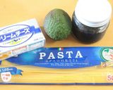 フライパンで❁アボカド海苔チーズパスタ作り方1写真