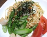 手抜き？アスパラと貝柱のたらこスパ♪作り方4写真