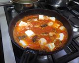 お手軽サバ缶の、豪快豆腐トマト鍋なのです作り方6写真