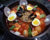 お手軽サバ缶の、豪快豆腐トマト鍋なのです作り方12写真