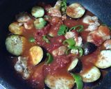 簡単さっぱり！夏野菜とチキンのトマト煮作り方8写真