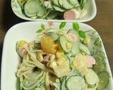 フルーツ缶とコーン缶でスパゲッティサラダ作り方5写真