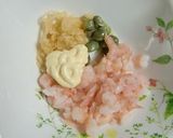 むきえび+揚げ玉+枝豆のアボカドココット作り方2写真