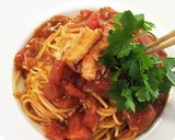 蟹トマト缶で本格店の味!ワンポットパスタ作り方4写真