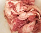 甘辛たれ～豚キムチ丼作り方1写真
