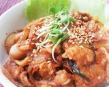 甘辛たれ～豚キムチ丼作り方4写真