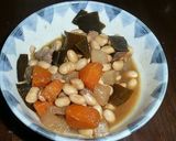 五目豆の残りで炊き込みご飯作り方1写真