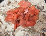 スモークサーモンときのこのクリームパスタ作り方5写真