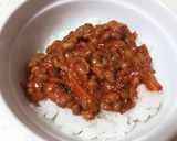 お一人様のランチに豚肉キムチ納豆丼作り方4写真