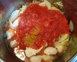 水なし！キャベツとささ身のトマト煮込み作り方4写真