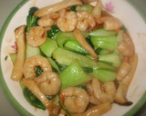 青梗菜とえびのオイマヨ炒め作り方6写真