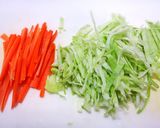 キャベツとニンジンのやわらかロール蒸し鶏作り方2写真