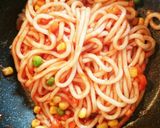 ﾉﾝｵｲﾙ！うどんで簡単ナポリタン♪作り方5写真