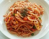 ﾉﾝｵｲﾙ！うどんで簡単ナポリタン♪作り方6写真