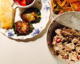 【男子弁当】棒棒鶏梅風味とナポリタン作り方8写真