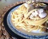きのこと鶏肉の和風オイルパスタ作り方3写真