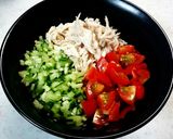 ガッツリ＆ヘルシー？鶏のササミの彩り丼♪作り方3写真