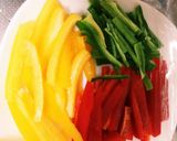 野菜の彩り炒め♡作り方1写真