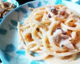 タコと明太子のクリームパスタ作り方3写真