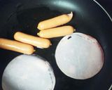 ウインナーチーズ&ハムたまご♪おにぎらず作り方1写真