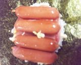 ウインナーチーズ&ハムたまご♪おにぎらず作り方3写真