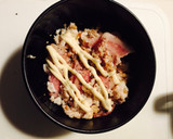 【男子弁当】厚揚げのツナ煮と卵白ベーコン作り方4写真