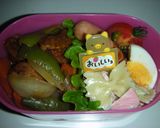 3色おにぎり&リボン形パスタサラダ弁当作り方3写真