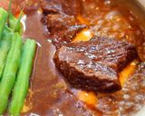 鹿角短角牛のほほ肉で鍋焼きシチュー作り方4写真