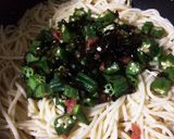 オクラと塩昆布の梅パスタ☆作り方3写真