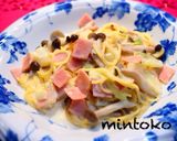 ハムキャベツのワンポットクリームパスタ♬作り方5写真