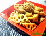 子供もパクパク❀蓮根と鶏肉の甘辛炒め❀作り方6写真