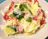ズッキーニと生ハム豆乳クリームパスタ作り方7写真