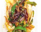 ピーマンと玉ねぎの食べるラー油炒め作り方5写真