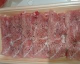 甘辛豚肉の長芋巻き♡豆乳マスタードソース作り方1写真