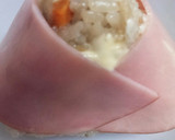 炊き込み残ったら( ^-^)ハムおにぎり作り方5写真
