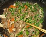 豆苗と牛肉の炒めもの作り方9写真