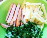 ＊小麦粉で！空芯菜のじゃがのみ焼き＊作り方1写真