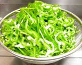 ピーマンと舞茸のオイルソーススパゲティ♪作り方1写真