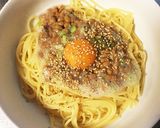 柚子胡椒と卵のノンオイル手抜き納豆パスタ作り方3写真