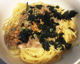 柚子胡椒と卵のノンオイル手抜き納豆パスタ作り方4写真