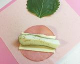 絶品アレンジ春巻き。ナスハムチーで。作り方3写真