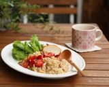 トマトとひき肉と卵のナンプラー炒めごはん作り方3写真