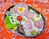 お弁当にさつま揚げのお花畑作り方5写真