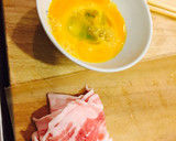 豚バラとふわふわ卵の丼☆作り方1写真