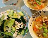 鳥ときゅうりの塩レモン和えと野菜スープ作り方10写真