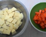 さつま芋（かぼちゃ）とにんじんの温サラダ作り方1写真