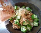 最速の朝採りオクラの納豆丼作り方7写真